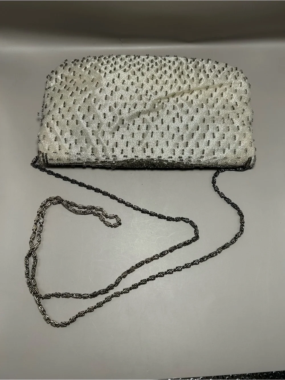 Genuine Vintage La Regale Beaded Evening Clutch with Chain Strap